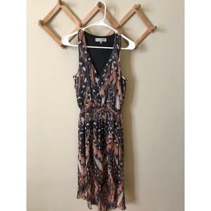 Multicolored earth tone high-low dress